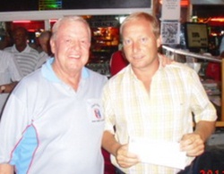 Low Gross winner Mike Alidi, right, with the PSC Golf Chairman Joe Mooneyham.